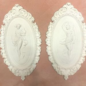 Pair antique plaques